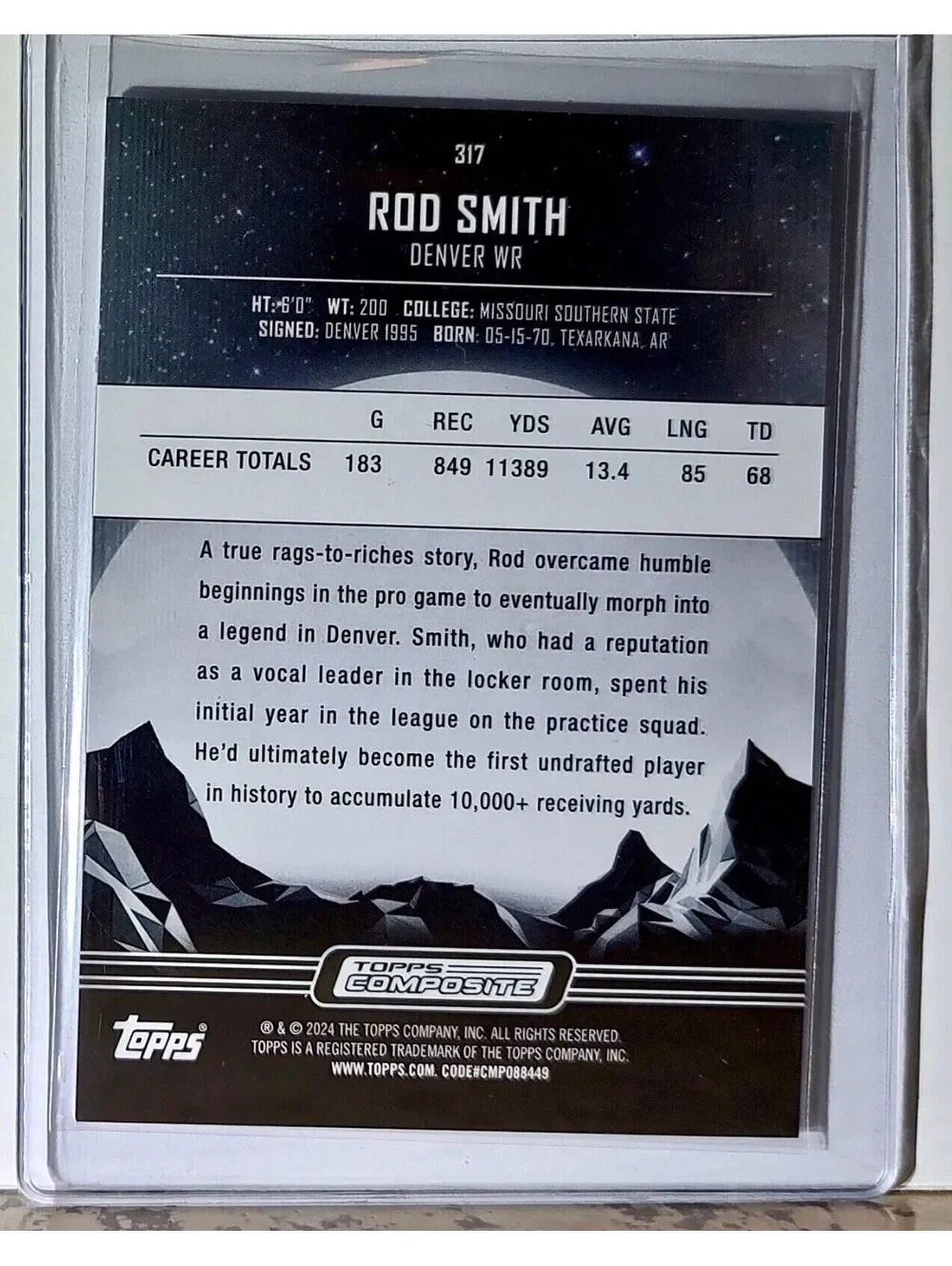 Rod Smith 2023 Topps Midnight NFL #317 Football Card Denver Broncos